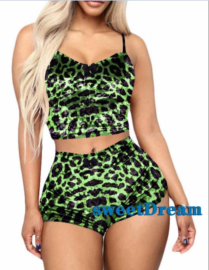 Set Đồ Ngủ Áo Sát Nách Cổ Chữ V Hoạ Tiết Da Báo + Quần Sọt | BigBuy360 - bigbuy360.vn