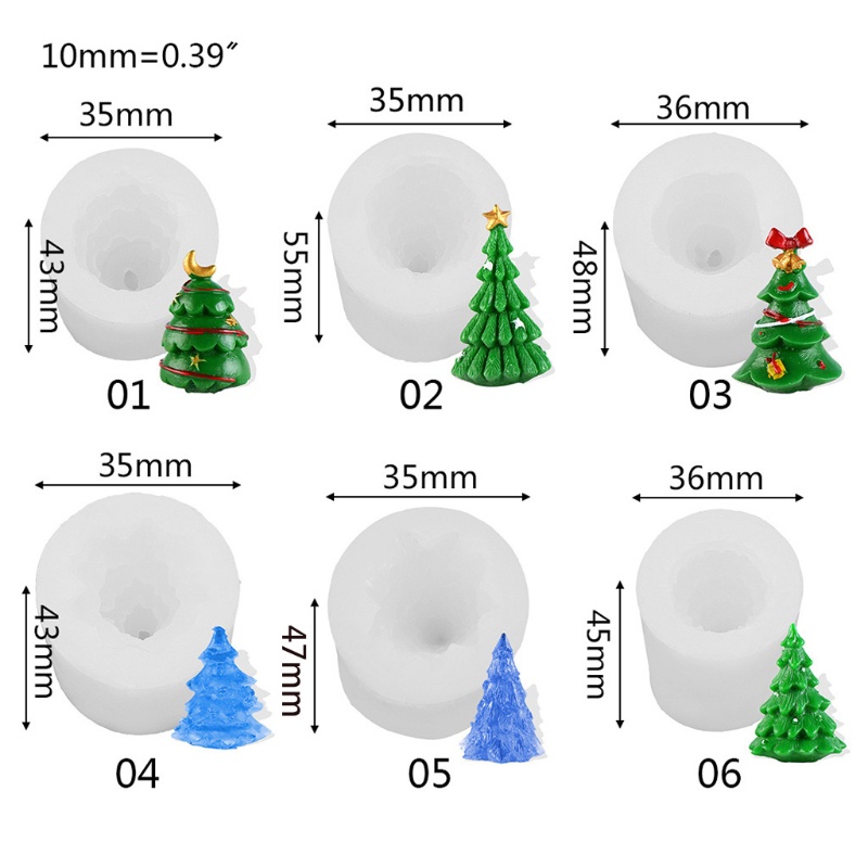 Khuôn silicone tạo hình làm xà phòng hình cây thông Noel 3D DIY