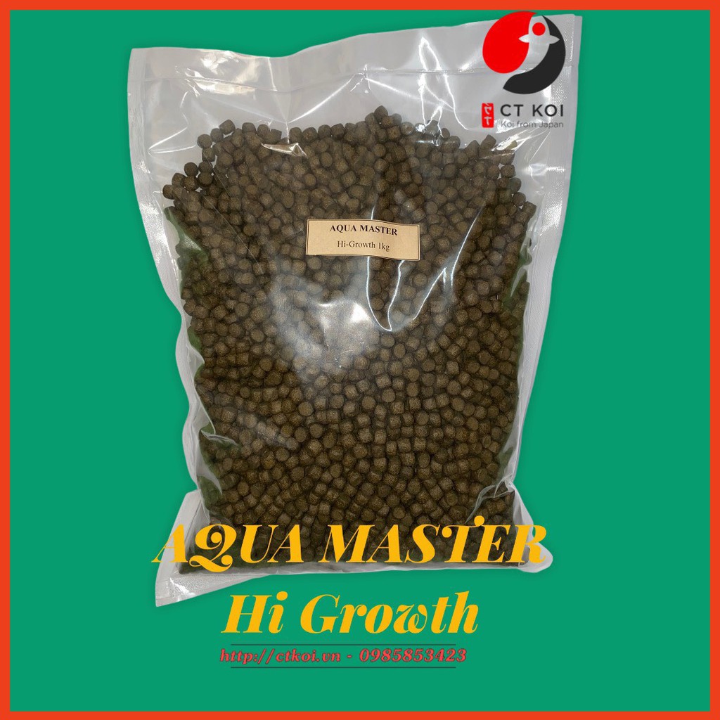 Gói lẻ 1kg - Thức ăn cá Koi  Aquamaster - Siêu tăng trưởng tốt, tăng màu - Cám cá Koi Cao Cấp