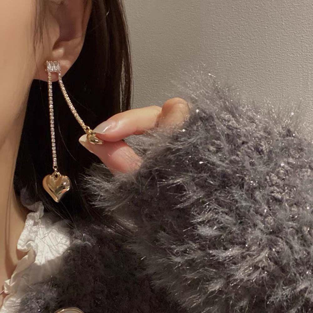 MOCHO Bông Tai Dáng Dài Đính Đá Nhiều Màu Sắc Thời Trang Cho Nữ