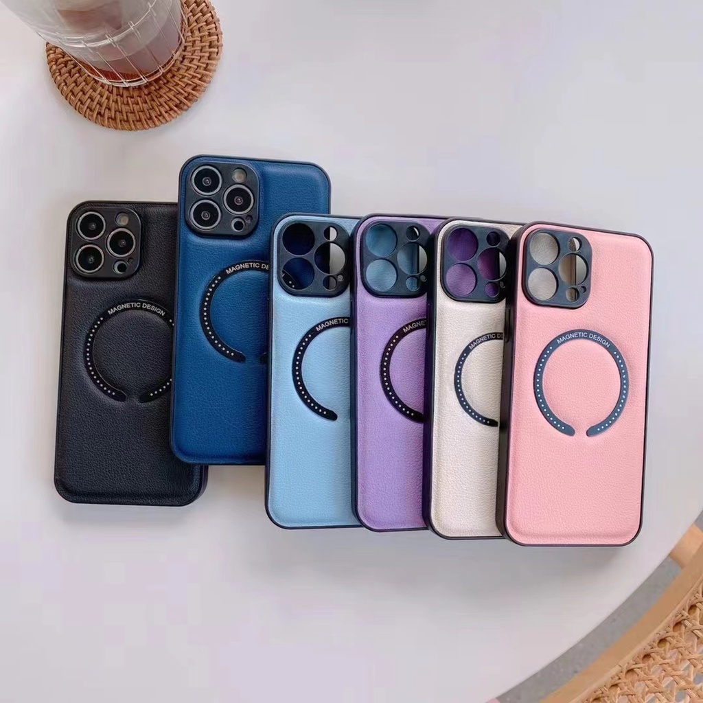 [Hàng Mới Về] Ốp Điện Thoại Da Chống Sốc Có Nam Châm Cho iPhone 13 Pro Max iPhone 11 13 12 Pro Max