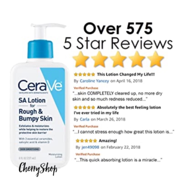 [Hàng USA] Sữa dưỡng ẩm dành cho da khô CeraVe SA Lotion Rough and Bumpy Skin