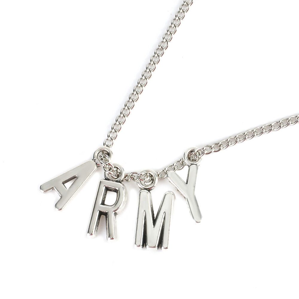 Vòng cổ Mặt Có Khắc Chữ BT21 Thời Trang Dễ Thương Cho Fan BTS