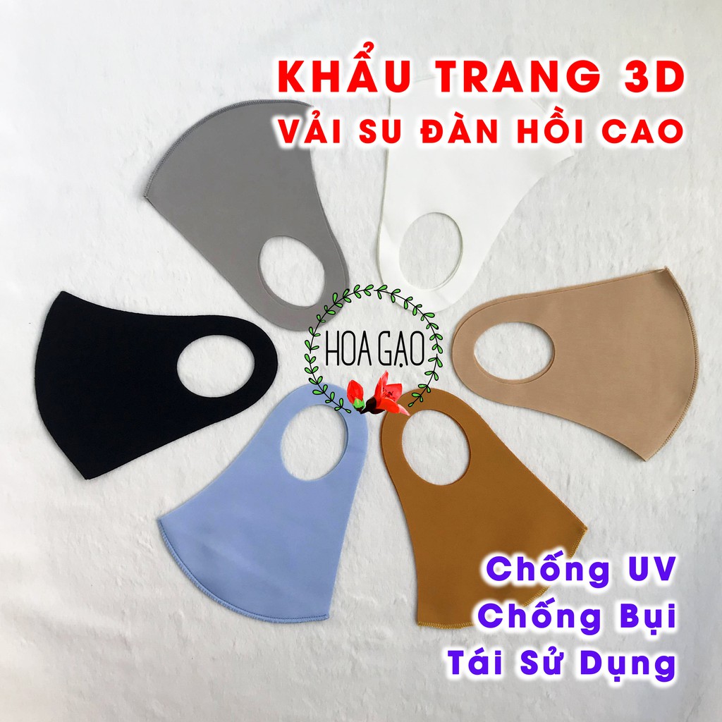 Khẩu trang vải 3D, khẩu trang chống bụi túi 5 cái hoặc 10 cái, chống UV, giặt được, tiện lợi, thoải mái