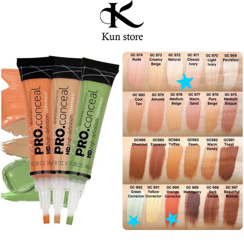 Che khuyết điểm và Tạo khối L.A Girl Pro Conceal HD High-Definition Concealer