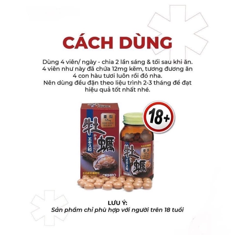 [Hàng_Nhật] Viên uống tinh chất hàu tươi Orihiro Nhật Bản 120 viên