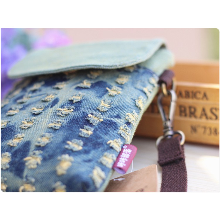 Túi Vải Denim Đeo Chéo Đựng Điện Thoại Iphone 12 / 2023 Phong Cách Mới