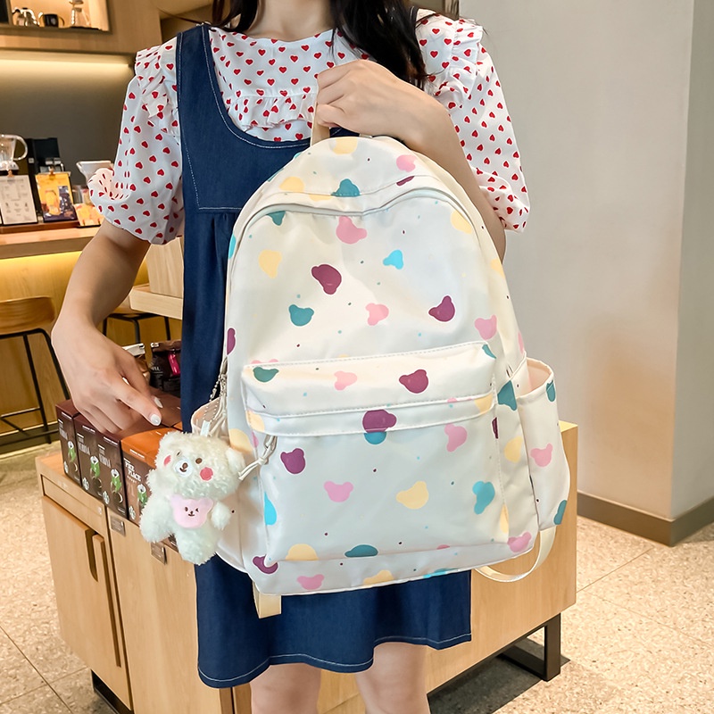 Ba Lô Vải Canvas In Họa Tiết Dễ Thương Thời Trang