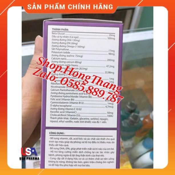 [Viên uống] Pronatal DHA Viên bổ bà bầu Bổ sung sắt, acid folic, vitamin cho mọi phụ nữ mang thai và cho con bú 30viên