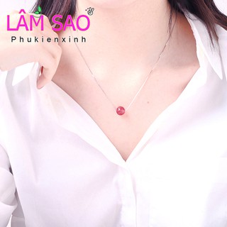 DÂy chuyền bạc đá ưu linh đỏ- LÂM SAO