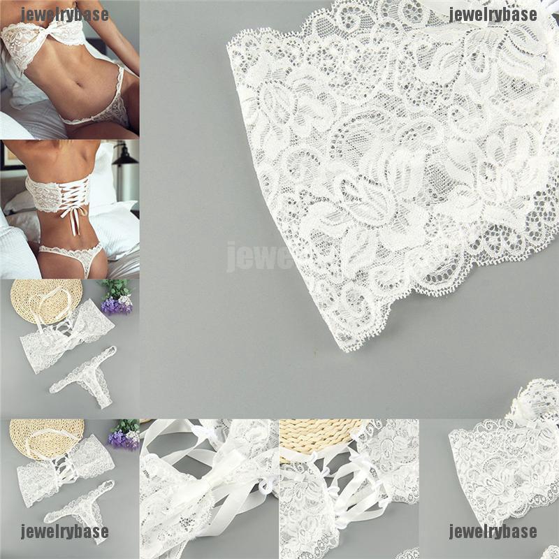 Áo lót quây dây thắt phối ren + quần G-string quyến rũ cho nữ | BigBuy360 - bigbuy360.vn