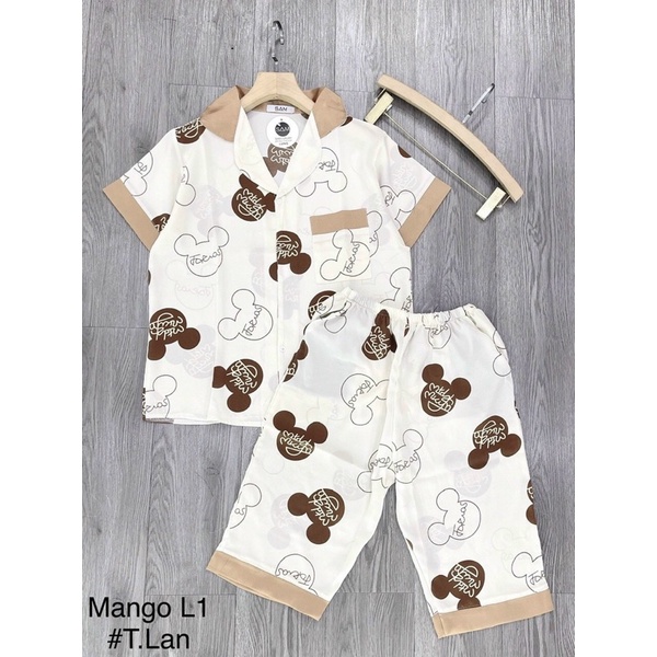 Bộ pijama lụa lửng ngố hàng thiết kế cao cấp mặc nhà xinh