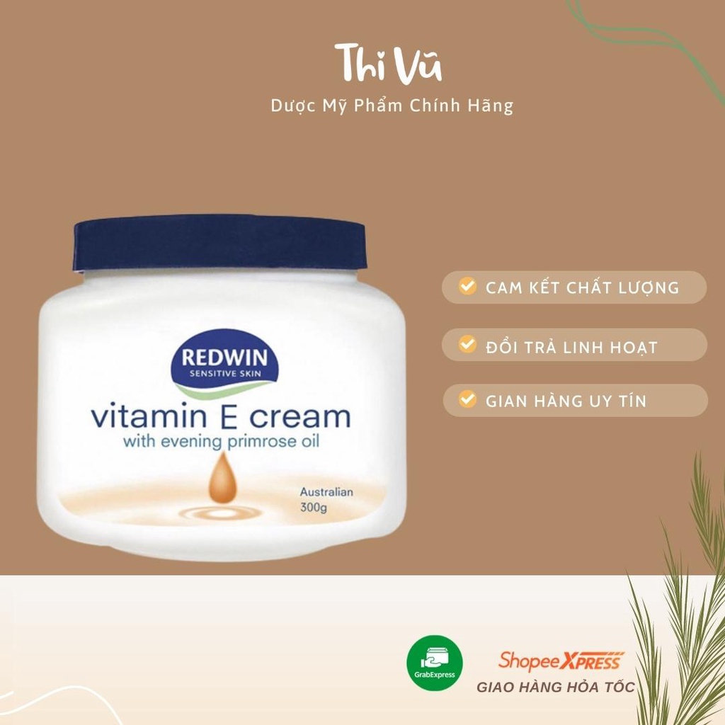 Kem dưỡng da mềm mịn Redwin Vitamin E Cream 300g Úc - Thi Vũ