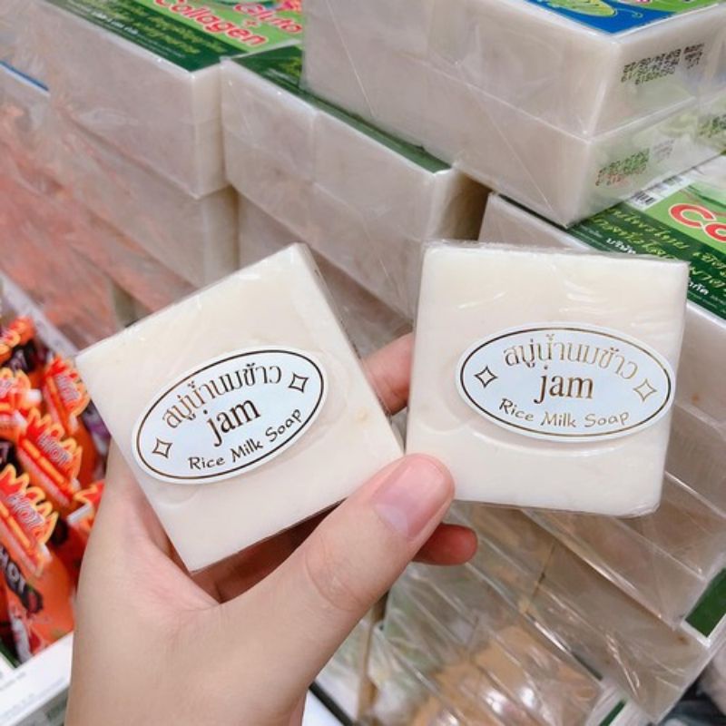 Xà Phòng Cám Gạo Thái Lan Jam Rice Milk Soap Whitening Herbal Soap