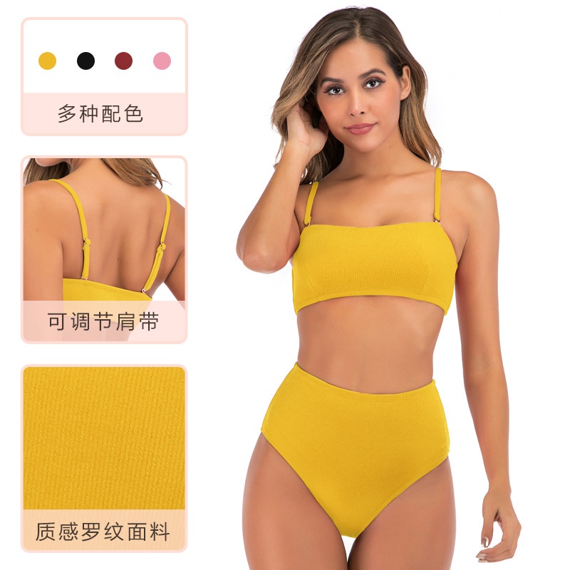 Bộ Đồ Bơi Bikini Hai Mảnh Lưng Cao Cho Nữ
