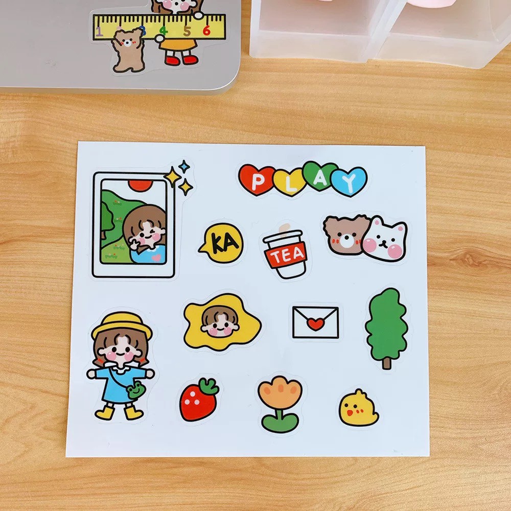 Hình dán sticker trang trí đồ dùng học tập