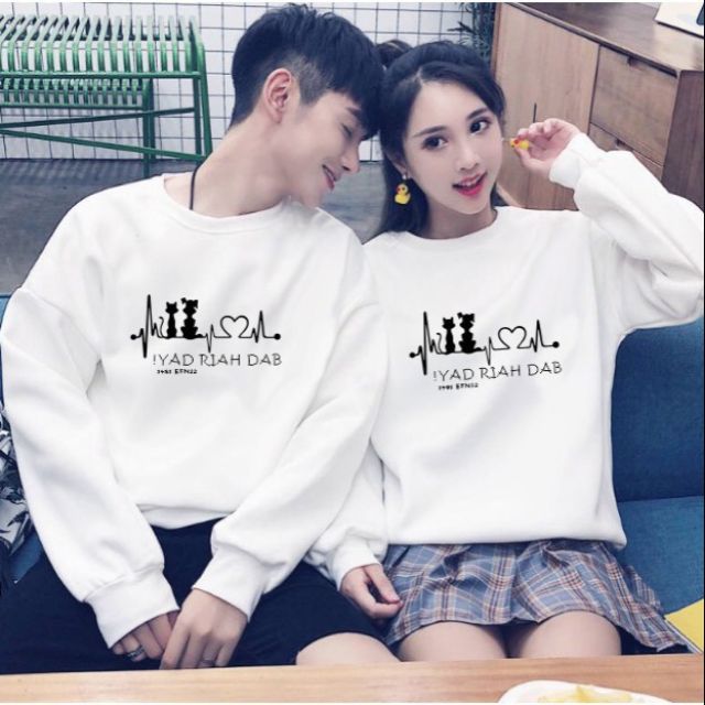 Áo Nỉ Đôi Thu Đông Mèo Tình Yêu - aothun6789