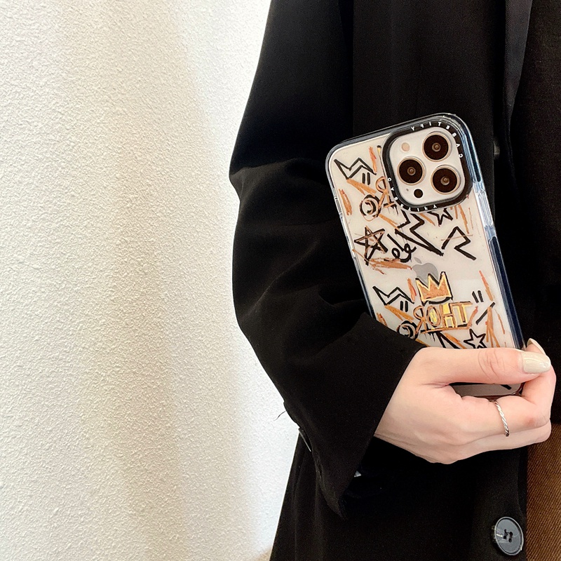 Ốp điện thoại TPU dẻo họa tiết hoạt hình Basquiat thích hợp cho iPhone 7 8 Plus X XS XR 11 12 13 Pro Max SE 2020