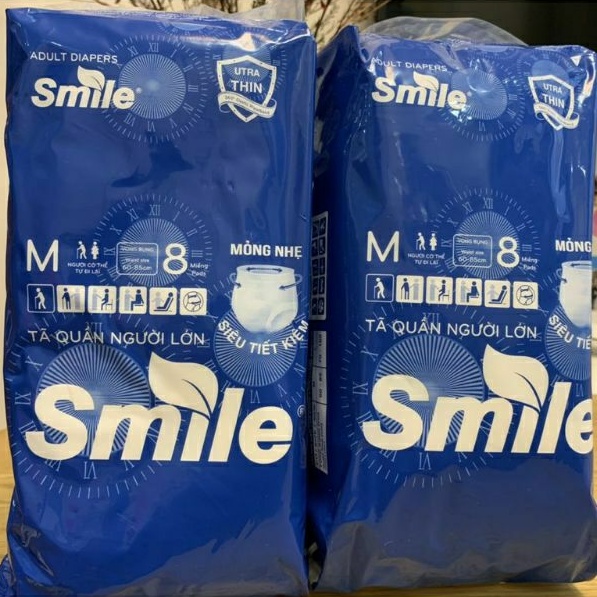 [ GIÁ SỈ 💝 COM BO 6 GÓI ] Tã bỉm quần người lớn SMILE: size M 48 /L 42 miếng từ 40_75kg siêu thấm hút kháng khuẩn