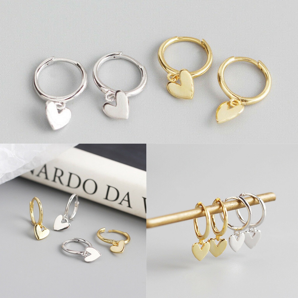 Bông tai hình trái tim phong cách retro thời trang cho nữ