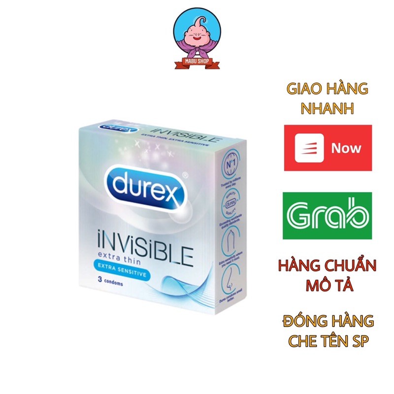 Bao cao su Durex Invisible ( hộp 3 bao ) - An toàn, sức khoẻ Mabu Shop