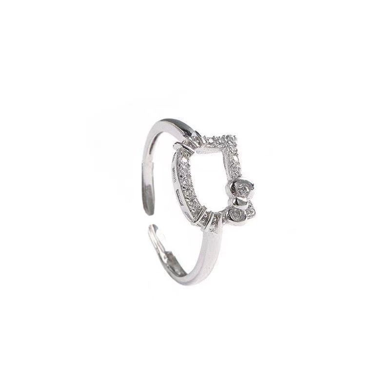 Nhẫn Mạ Bạc Hình Hello Kitty Đính Đá Sang Trọng