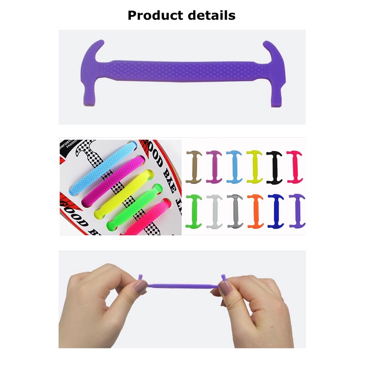 Set 10 Dây Giày Silicone Co Giãn Tiện Lợi