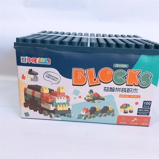 [Thông minh-sáng tạo - Nhiều mẫu] Hộp đồ chơi lắp ráp xếp hình BLOCK 100 chi tiết bản to cho bé 2020-282 