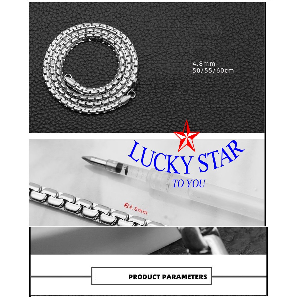 Dây chuyền inox nam trơn chuỗi xích cá tính thời trang