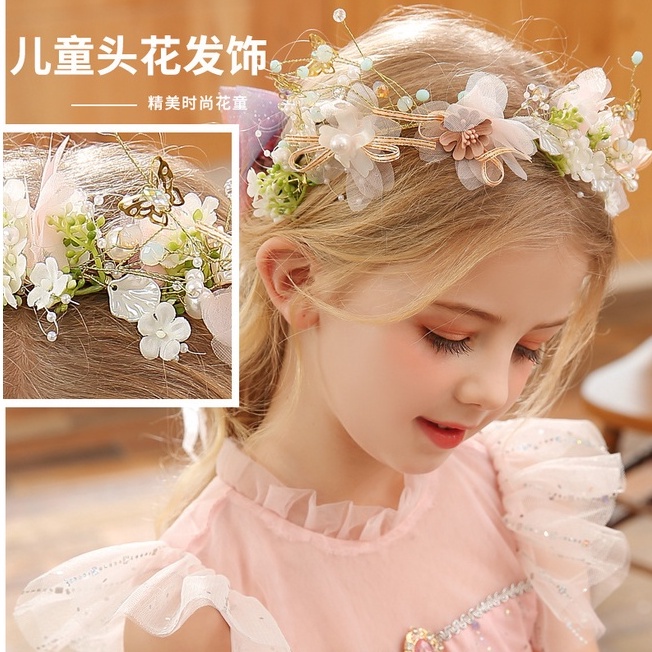 Vòng đội đầu GETNOIVAS phối hoa và bướm xinh xắn cho phù dâu