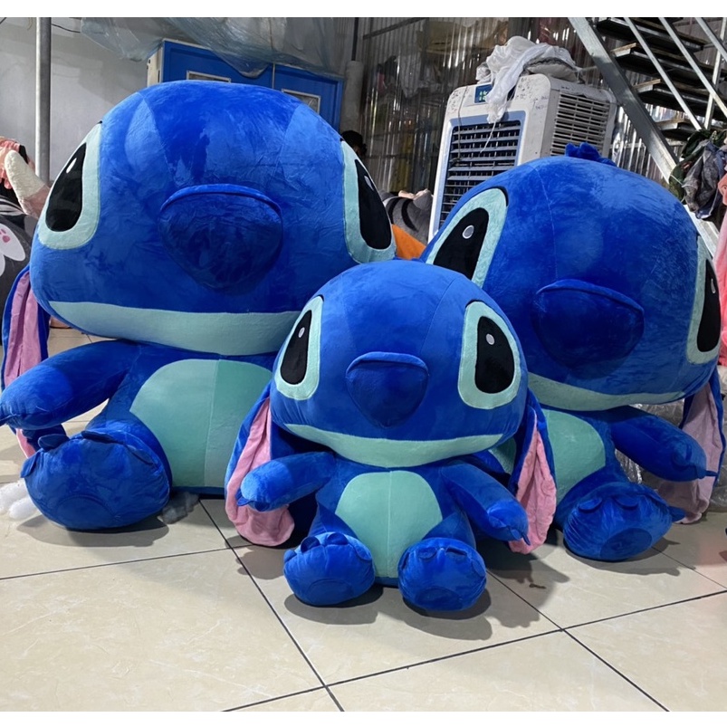 Gấu Bông Stitch Màu Xanh , Thú Nhồi Bông Dozemon Pikachu Size 60Cm-80Cm -1M