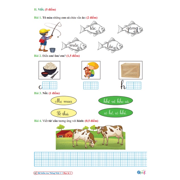 Sách - Đề Kiểm Tra Tiếng Việt 1 (Cánh Diều) - Học Kì 1 (1 quyển)