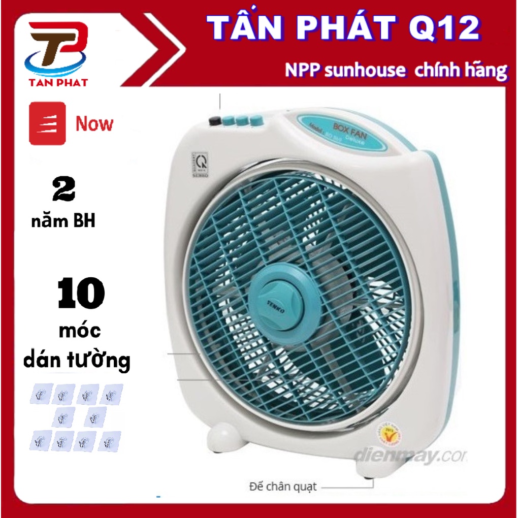 CÓ GRAB Quạt bàn đảo senko BD1012 tặng 10 móc dán tường