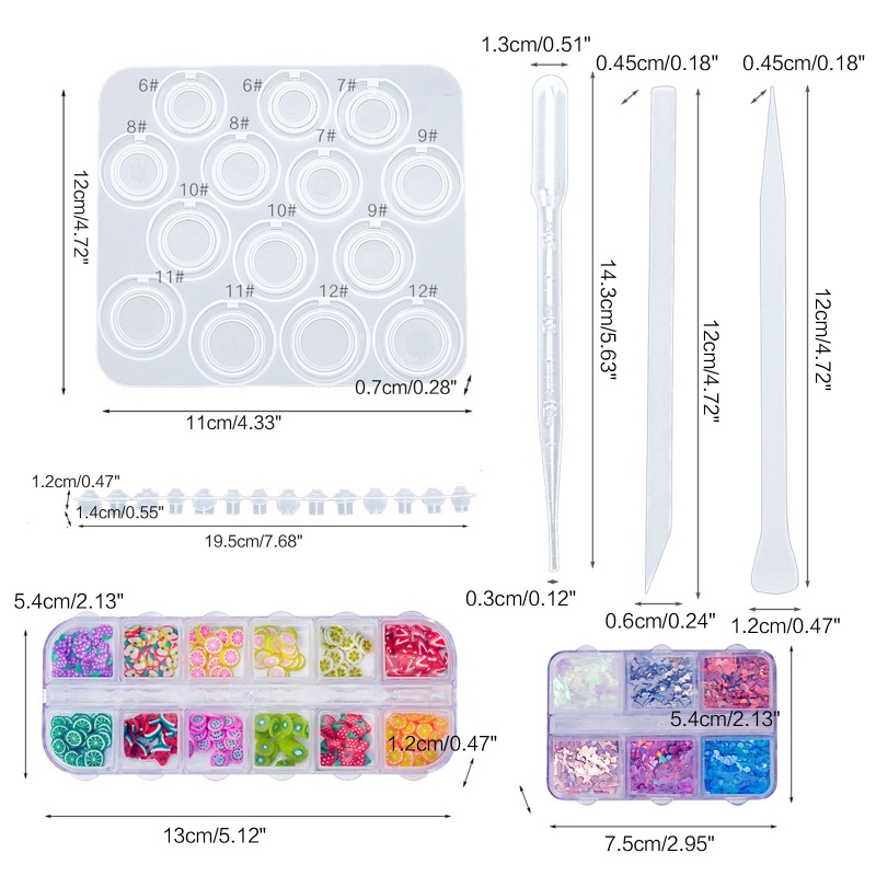 1 Bộ Khuôn Làm Nhẫn Silicone Đính Đá Hình Cánh Bướm / Trái Cây Nhỏ Giọt
