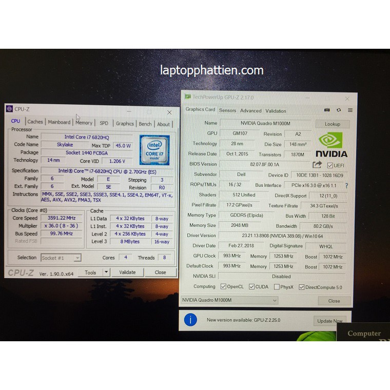 Laptop Dell 7510 I7 6820HQ. Ram 8G. SSD 256G + HDD 500G. VGA NVIDIA QUADRO  M1000M | BigBuy360 - bigbuy360.vn