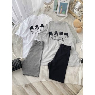 SET ÁO THUN IN QUẦN LEGGING NGỐ