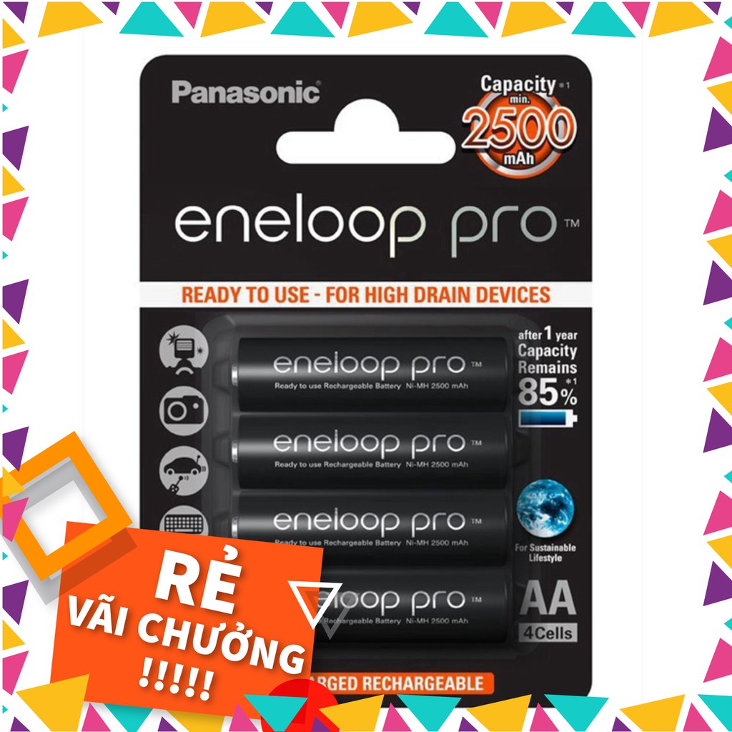 (SIÊU CHẤT - SIÊU RẺ) Pin sạc AA ( Pin tiểu ) eneloop pro 2500mAh - 4 viên