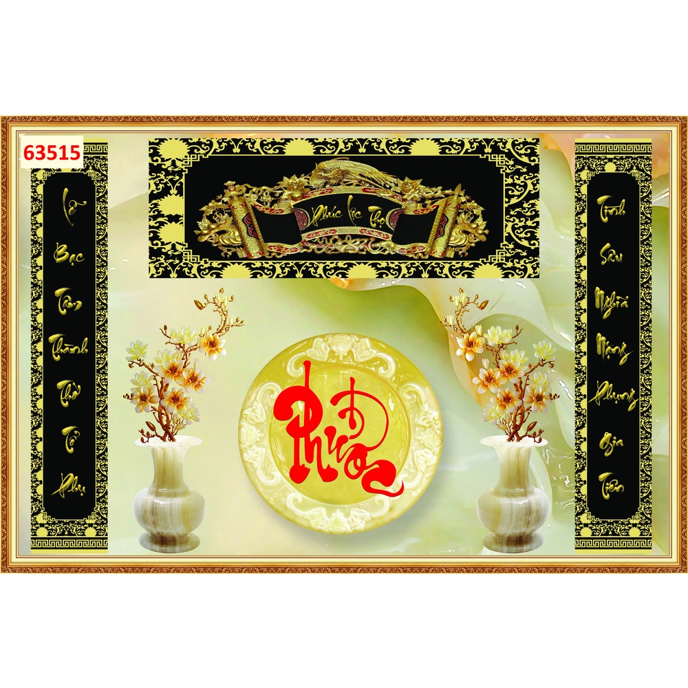 Tranh 3d dán tường phòng thờ, bàn thờ tặng keo và dụng cụ dán