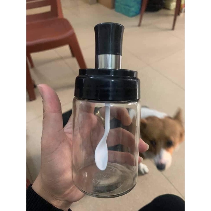 Hũ Đựng Gia Vị Thủy Tinh Thông Minh Kèm Muỗng Và Nắp  250ml
