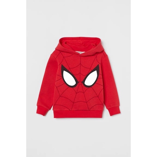Set 2 áo nỉ da cá hoodie có mũ hình siêu nhân, người nhện HM cho bé trai xuất dư