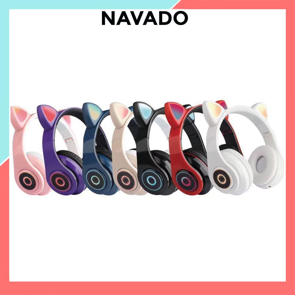 Tai Nghe Mèo Bluetooth B39, Headphone Tai Mèo Dễ Thương Có Mic,Âm Bass Mạnh Mẽ Và Dung Lượng Pin Khủng 400mAh