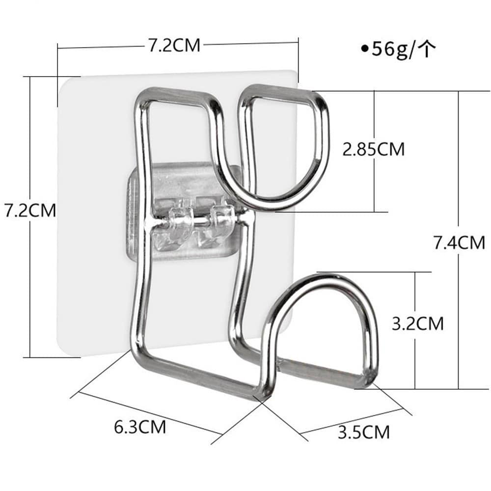 Combo 03 Móc Treo Chậu Inox Không Gỉ, Móc Treo Thau Chậu Dán Tường Đa Năng