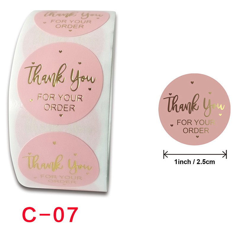 Set 500 Miếng Dán Chữ Thank You Màu Hồng Dùng Để Trang Trí