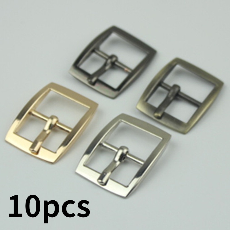 Bộ 10 Khóa Kim Loại Vuông 1.6cm Màu Vàng / Bạc / Đen Tùy Chỉnh Tiện Dụng Cho Túi Xách