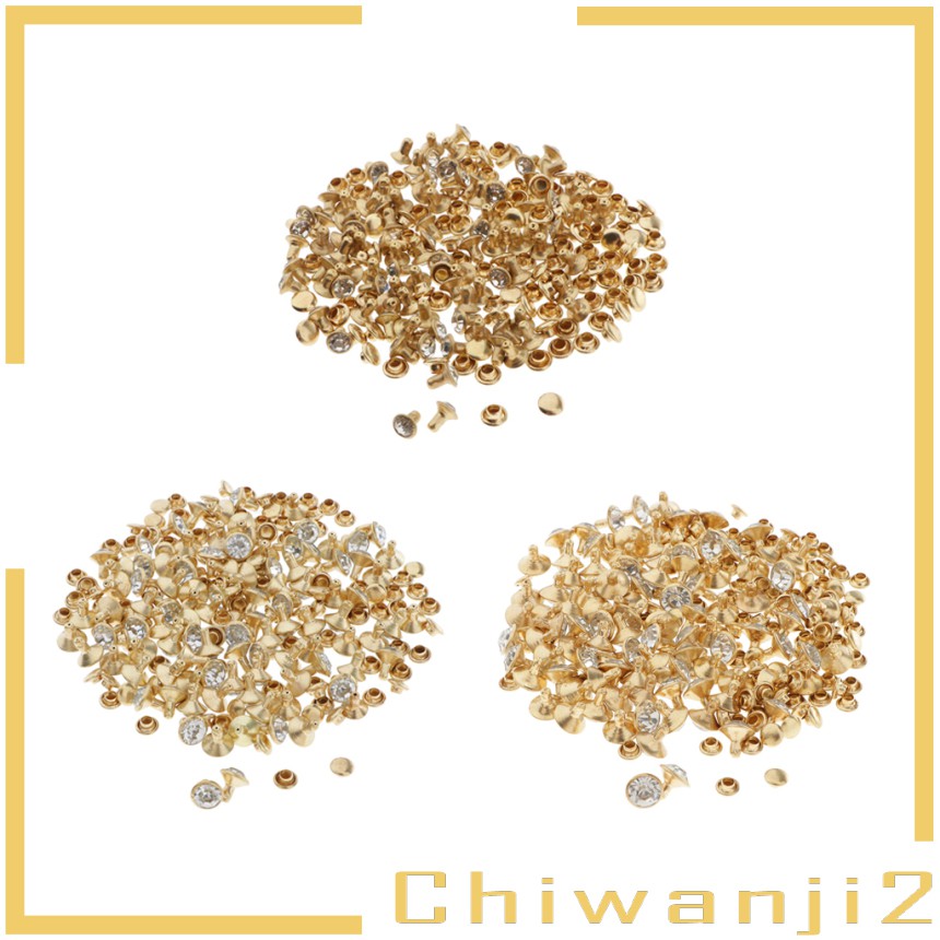 100pcs Double Cap Crystal Rivets  Rivets Bags Clothes Accessories