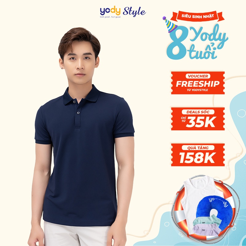 Áo polo nam cafe bo trơn YODY siêu nhẹ, siêu mát, khử mùi tốt - APM4225