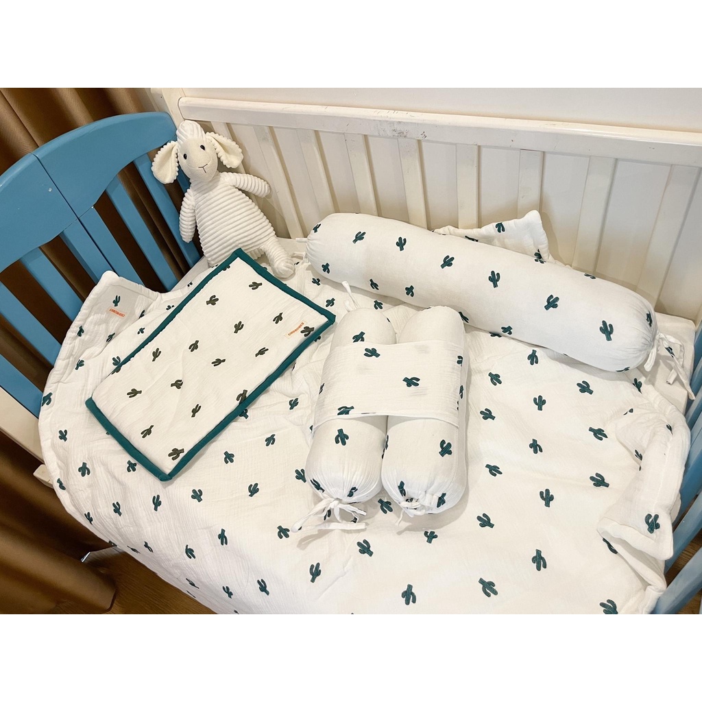Bộ chăn gối sơ sinh Xô Muslin cho bé