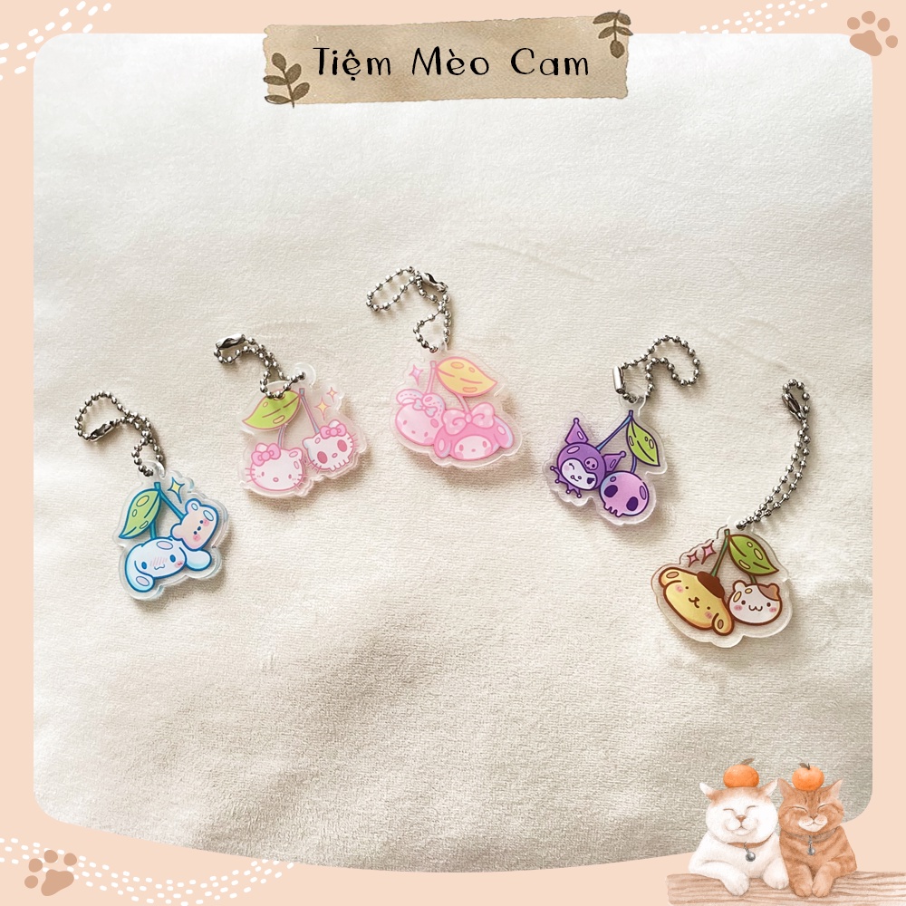 Móc khoá nhân vật hoạt hình Sanrio dễ thương - Cinnamoroll, Kuromi, My Melody, Hello Kitty, Pompompurin