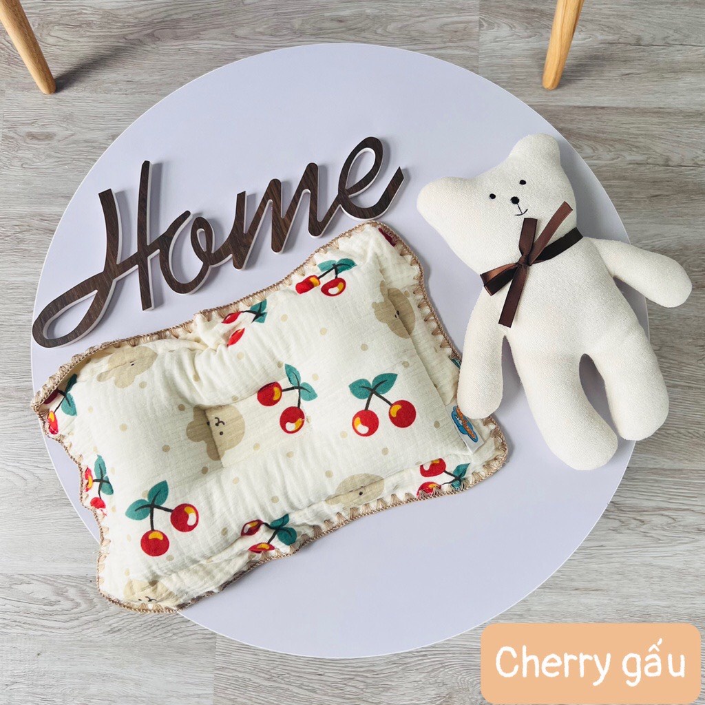 Gối Lõm Chống Bẹp Đầu Chữ Nhật Họa Tiết Thú Bebezoo Muslin Thấm Hút Thoáng Khí Cho Bé Từ 3 Tháng Tuổi Babibu - GLB