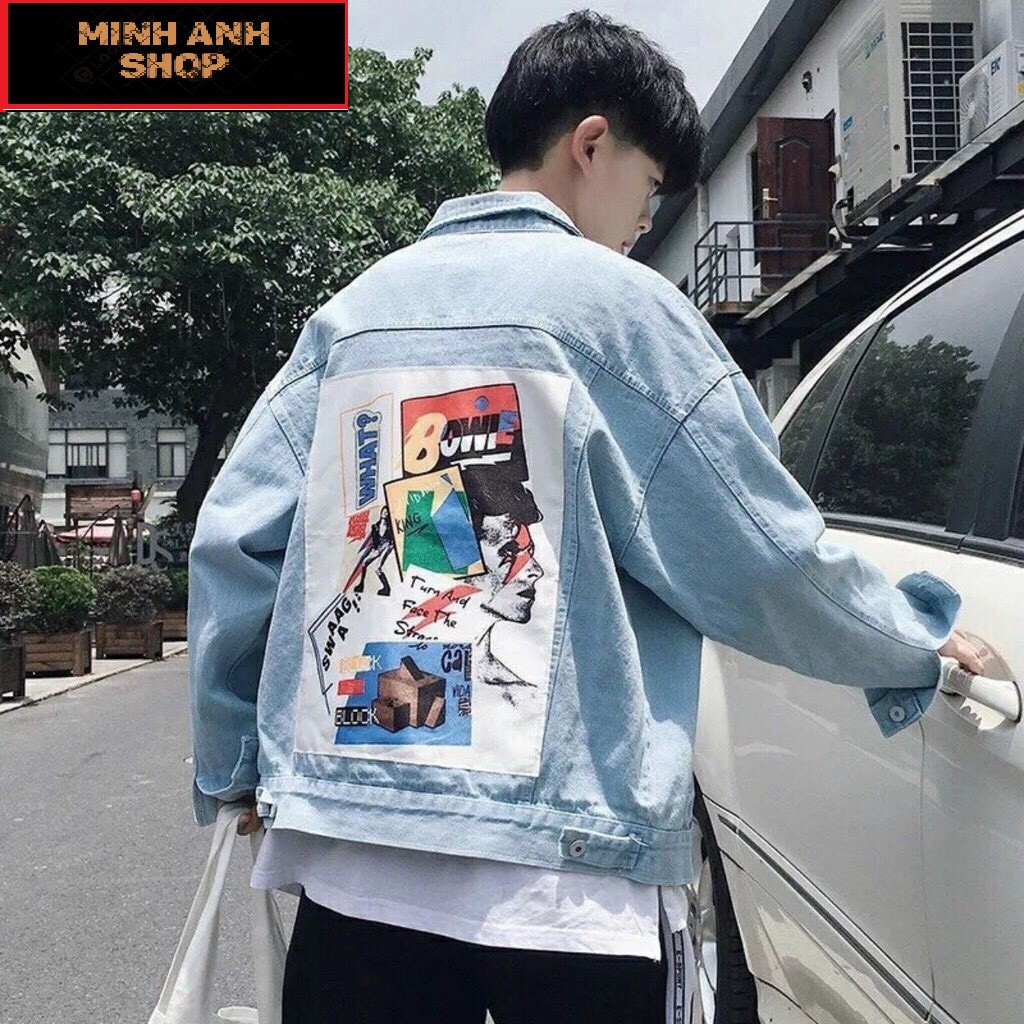 Áo Khoác Jean Nam Nữ UNISEX XANH In Hình Sau Lưng  Siêu Đẹp Cá Tính Phong Cách - Áo Khoác Bò - Áo khoác jeans